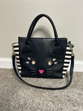 Luv Betsey by Betsey Johnson Striped Cat Face Tote